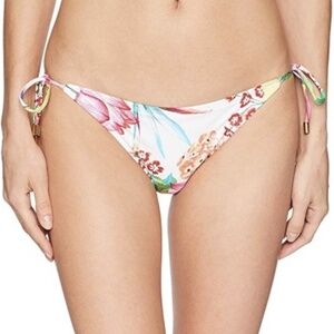 NWT La Blanca Island Goddess Floral Side Tie String Bikini Bottom Sz. 10